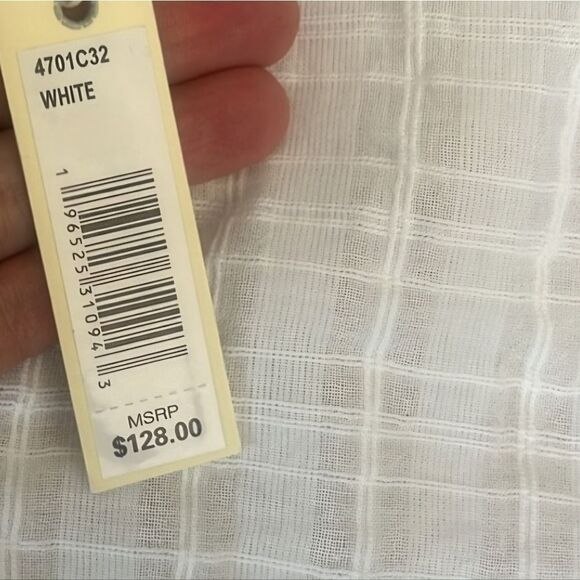 Max Studio Women's White Top with Lace Insert Balloon Sleeves - Picture 14 of 15